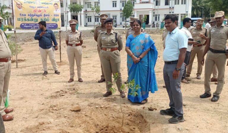 உலக சுற்றுச்சூழல் தினத்தை முன்னிட்டு மரக்கன்றுகளை நட்டு வைத்து மாவட்ட எஸ்பி விழிப்புணர்வு…