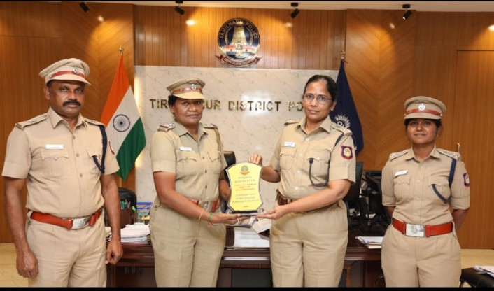 திருப்பத்தூர் மாவட்டத்தின் சிறந்த காவல்நிலையமாக திருப்பத்தூர் காவல்நிலையம் தேர்வு டிஜிபி பாராட்டு….
