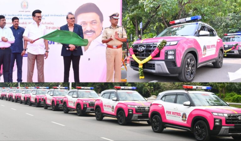 பெண்கள் பாதுகாப்பிற்காக 12,கோடி செலவில் 80,பிங்க் நிற வாகனங்களின் சேவை துவக்கம் முதல்வர் கொடியசைத்து துவக்கிவைத்தார்….